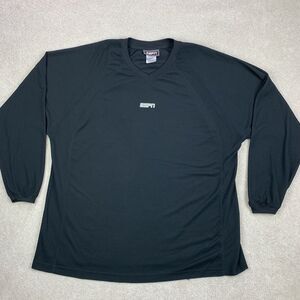 ESPN Brand Adult XL Black Long Sleeve Athletic Jersey Knit T-Shirt